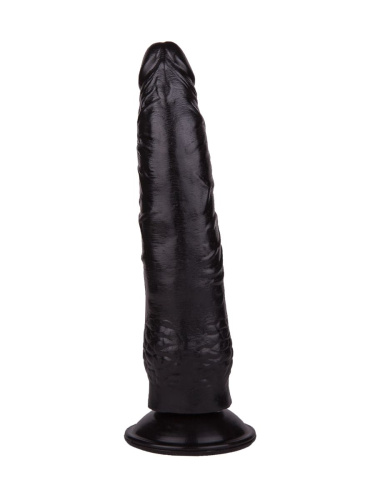 Фаллоимитатор на присоске из чёрного геля - 17 см. фото 3