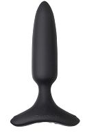 Черная анальная вибропробка HUSH 2 Size S - 12,1 см.