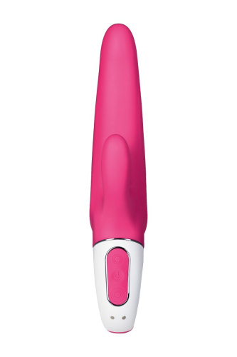 Ярко-розовый вибратор  Satisfyer Mr. Rabbit с клиторальным отростком - 22,1 см. фото 2