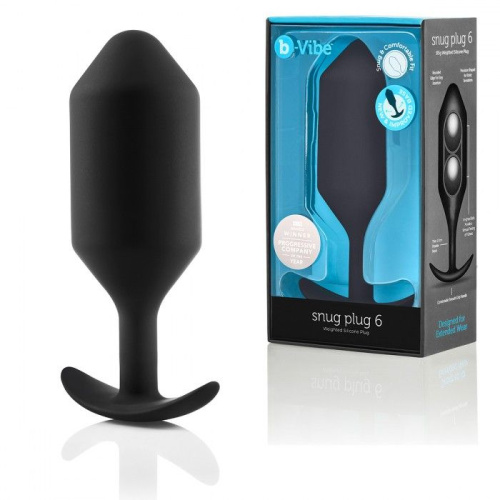 Черная анальная пробка для ношения B-vibe Snug Plug 6 - 17 см. фото 2