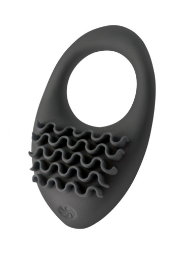 Черное перезаряжаемое эрекционное виброкольцо Stellar