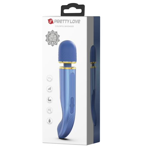 Синий wand-вибромассажер Colorful Massager - 24 см. фото 5