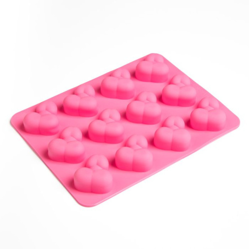 Ярко-розовая силиконовая форма для льда с фаллосами фото 2