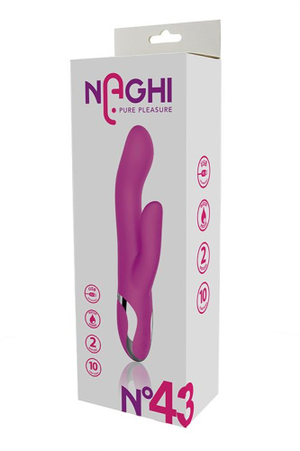 Розовый вибратор-кролик NAGHI NO.43 RECHARGEABLE DUO VIBRATOR - 23 см. фото 4