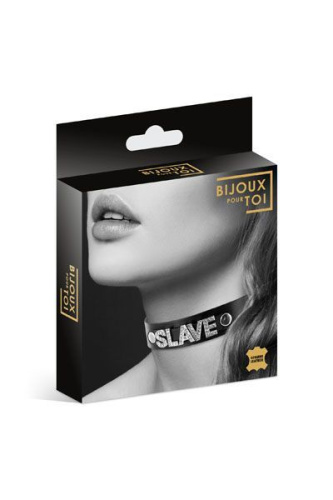 Чокер с надписью COLLIER STRASS SLAVE CUIR BOVIN фото 3