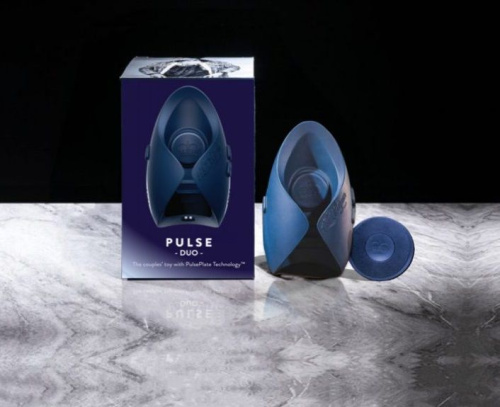 Синий инновационный мужской вибратор PULSE DUO фото 3