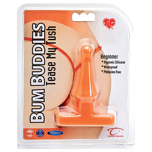 Оранжевая анальная пробка Bum Buddies Tease My Tush - 10 см. фото 2