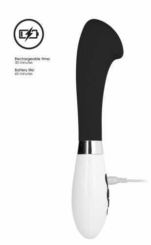 Черный вибратор Aceso с утолщенной головкой - 20,8 см. фото 3