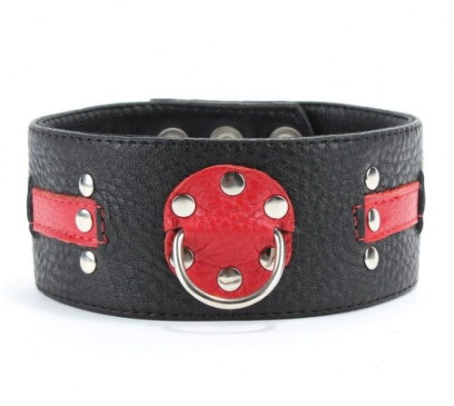 Чёрно-красный ошейник с клёпками Чёрно-красный ошейник с клёпками
