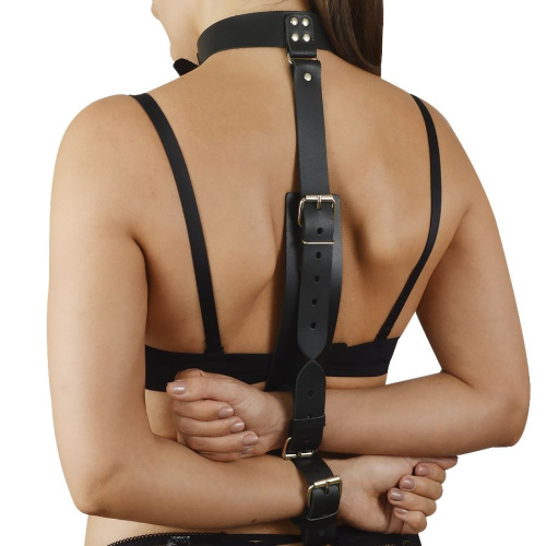 Черная кожаная фиксация рук за спиной Новичок Черная кожаная фиксация рук за спиной Новичок