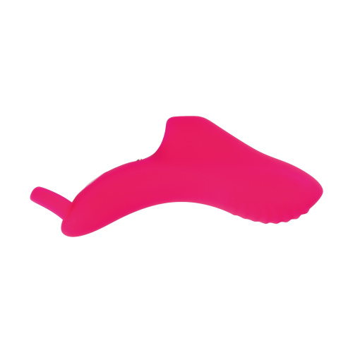 Розовая перезаряжаемая вибронасадка на палец фото 2