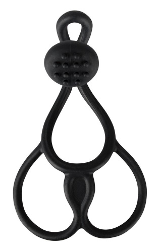 Кoльцо для пениса и мошонки Triple с клиторальным стимулятором