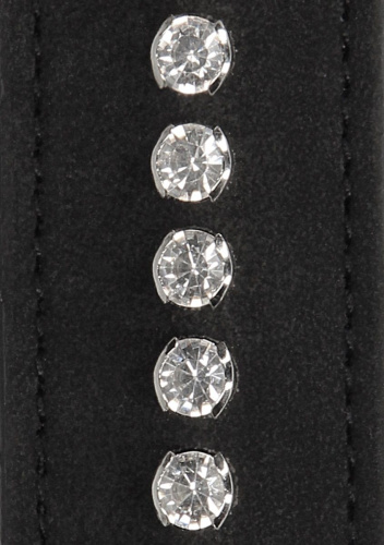Черный ошейник с поводком Diamond Studded Collar With Leash фото 4