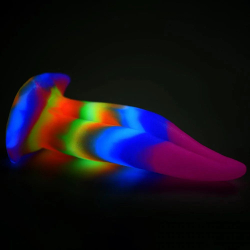Фантазийный люминесцентный стимулятор-язык Unicorn Kiss Unicorn Tongue Glow-in-the-Dark Silicone Dildo - 21,3 см. фото 4