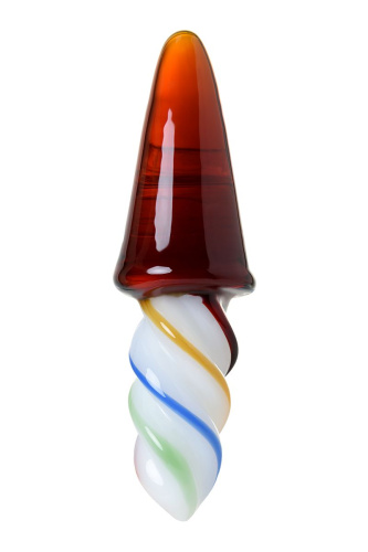 Коническая стеклянная анальная втулка Sexus Glass - 16 см. фото 2