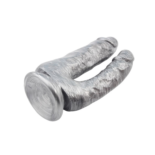 Серебристый анально-вагинальный фаллоимитатор Dick Cumming - 18 см. фото 4 Серебристый анально-вагинальный фаллоимитатор Dick Cumming - 18 см. фото 4