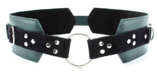 Изумрудный пояс с колечками для крепления наручников Emerald Leather Belt Изумрудный пояс с колечками для крепления наручников Emerald Leather Belt