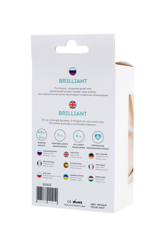 Мятная анальная втулка Brilliant с прозрачным кристаллом - 8 см. фото 6 Мятная анальная втулка Brilliant с прозрачным кристаллом - 8 см. фото 6