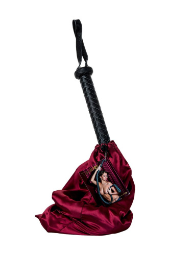 Длинный кожаный кнут с хлопушками на конце фото 4