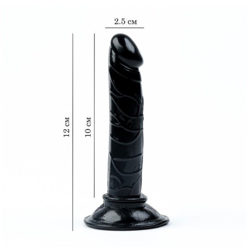 Черный анальный фаллоимитатор на присоске - 12 см. фото 5
