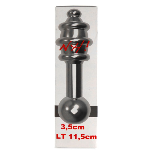 Ребристая анальная пробка NH T1 с вибрацией - 11,5 см. фото 3