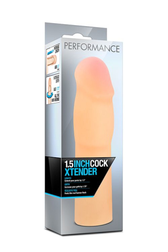 Телесная насадка-удлинитель на пенис PERFORMANCE 1.5INCH COCK XTENDER - 16 см. фото 3