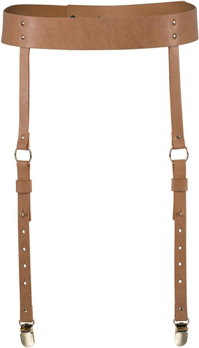 Коричневые подтяжки для чулок с поясом Bijoux Indiscrets Коричневые подтяжки для чулок с поясом Bijoux Indiscrets