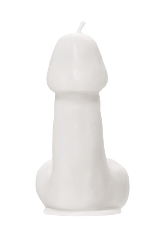 Белая свеча в форме пениса - 47 гр. фото 6