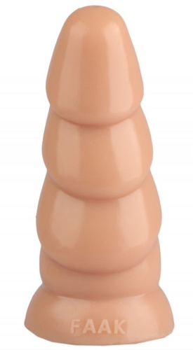 Телесная рельефная анальная втулка - 18,5 см. Телесная рельефная анальная втулка - 18,5 см.