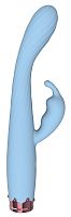 Голубой вибратор-кролик - 17,8 см.