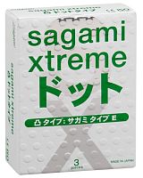 Презервативы Sagami Xtreme Type-E с точками - 3 шт.