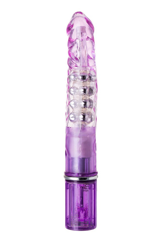 Фиолетовый хай-тек вибратор High-Tech fantasy с бусинами и отростком - 27,2 см. фото 5