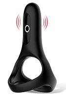 Черное виброкольцо Magic Motion Rise с подхватом мошонки