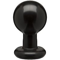 Круглая черная анальная пробка Classic Round Butt Plugs Large - 12,1 см.