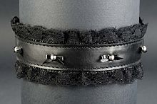 Черный чокер с кружевом  Готика-13