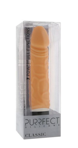 Реалистичный 7-скоростной вибратор PURRFECT SILICONE CLASSIC 6.5INCH FLESH - 16,5 см. фото 2