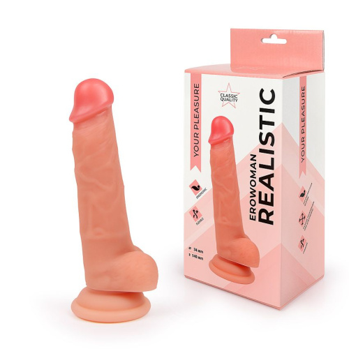 Телесный реалистичный фаллоимитатор на присоске фото 2 Телесный реалистичный фаллоимитатор на присоске фото 2