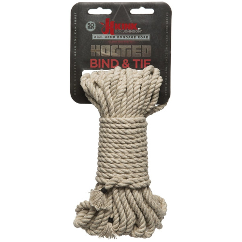 Бондажная пеньковая верёвка Kink Bind & Tie Hemp Bondage Rope 50 Ft - 15 м. фото 2