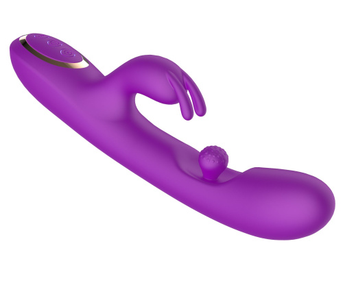 Фиолетовый вибратор-кролик с вращающимся шариком фото 3
