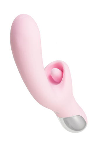 Розовый вибратор-кролик с ласкающим язычком Orali - 22 см. фото 6