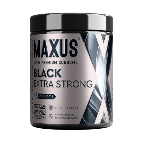 Черные утолщенные презервативы MAXUS Extra Strong с железным кейсом - 15 шт. Черные утолщенные презервативы MAXUS Extra Strong с железным кейсом - 15 шт.
