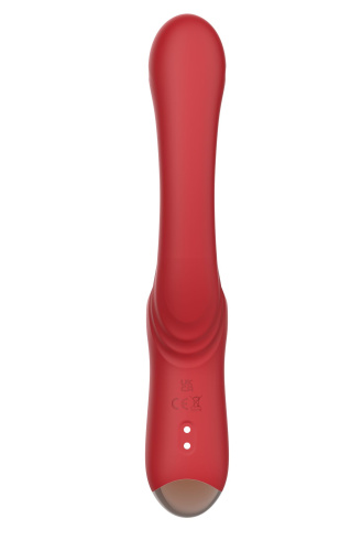 Красный вагинально-клиторальный вибратор фото 3