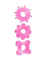 Комплект из 3 розовых эрекционных колец