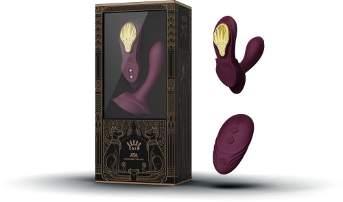 Фиолетовый вибромассажёр в трусики Aya с насадкой и пультом ДУ фото 3