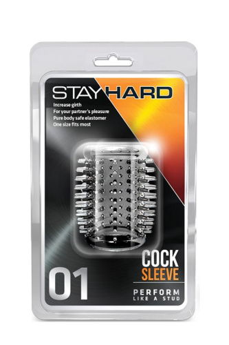 Прозрачная насадка с шипами STAY HARD COCK SLEEVE 01 CLEAR фото 2