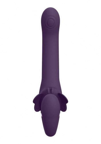 Фиолетовый женский безремневой вибрострапон Satu - 23 см. фото 6