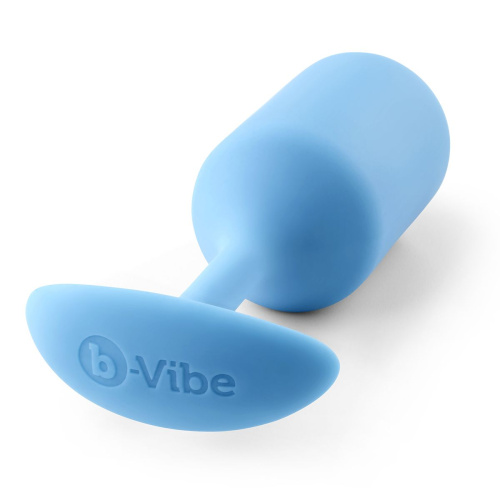 Голубая пробка для ношения B-vibe Snug Plug 3 - 12,7 см. фото 2