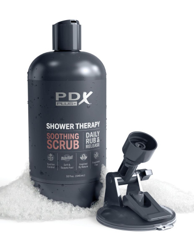 Мастурбатор-вагина цвета карамели Shower Therapy Soothing Scrub фото 5