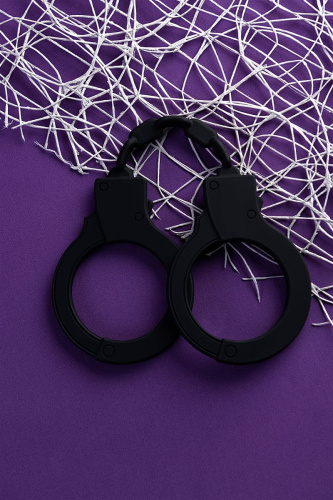 Черные силиконовые наручники A-Toys без ключа фото 7