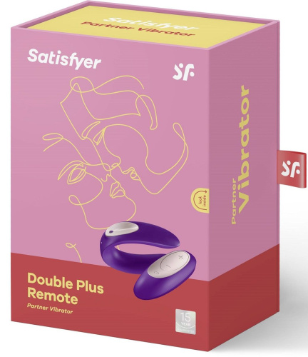 Фиолетовый вибратор для пар Satisfyer Double Plus Remote с пультом ДУ фото 4